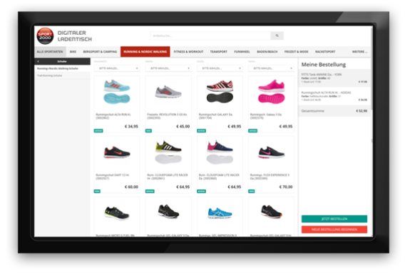 Ladentisch Touchscreen - Landingpage