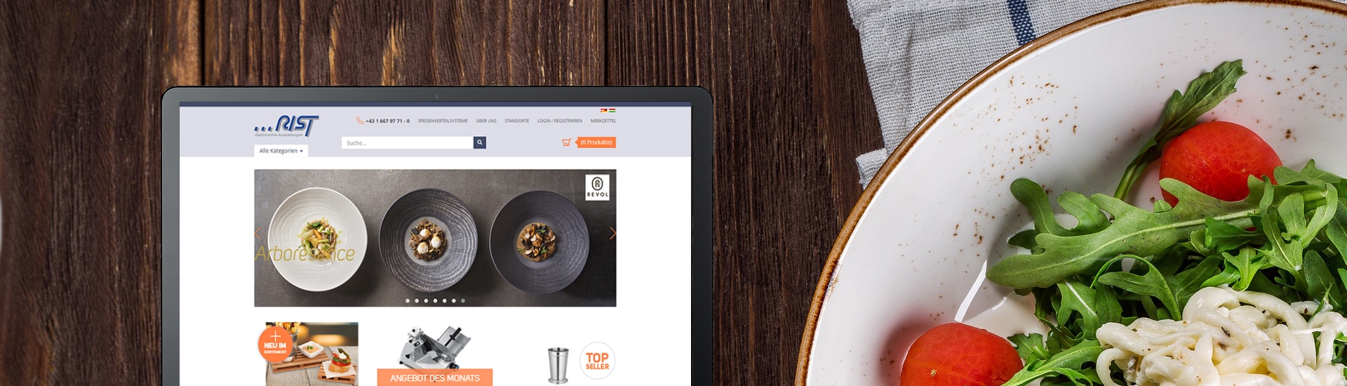 Slider mit Hintergrund TEller b2b und b2c onlineshop rist titelbild