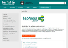 Bartelt GmbH Website und Onlineshop Startseite Labtools